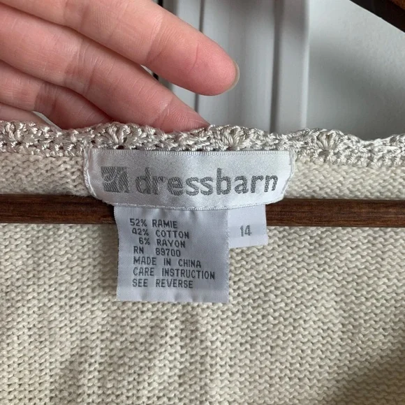 Dressbarn Vintage Cream Floral Embroidered eyelet cardigan - Picture 5 of 12